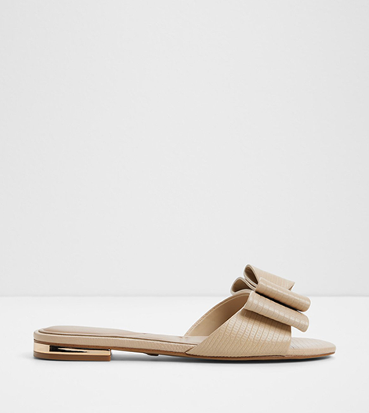 ELOQUENT Bow Detail Slide Sandals