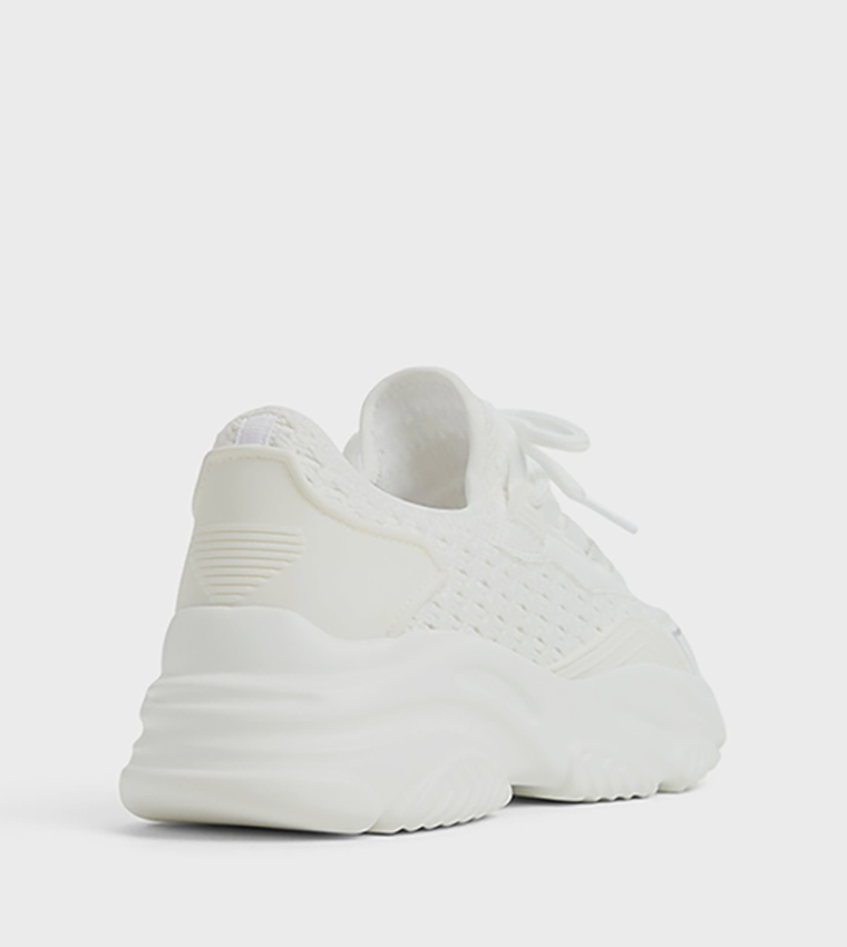 ELYZA Textured Lace Up Chunky Sneakers