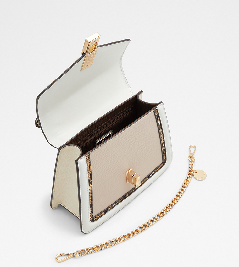 Buy Aldo Accessories EMALINE Textured Top Handle Bag In Beige ...