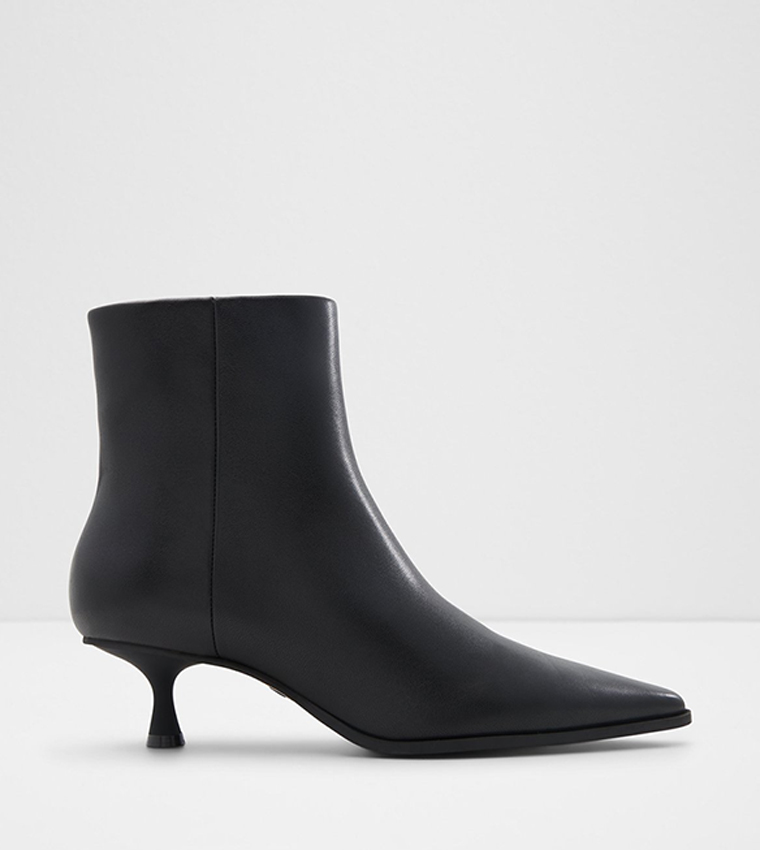 Grey kitten heel ankle boots hot sale