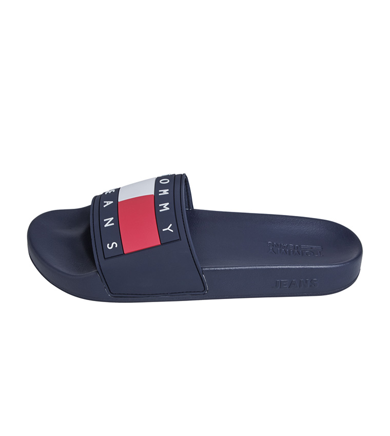 Buy Tommy Hilfiger Logo Slides In Blue | 6thStreet Kuwait