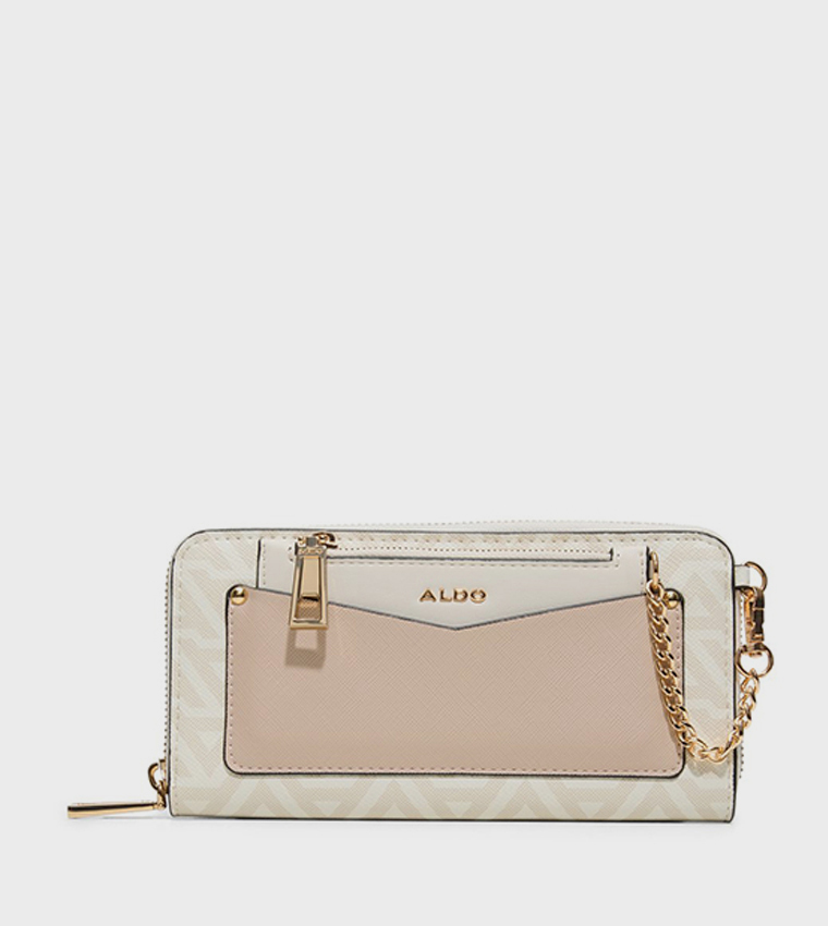 ESAI Color Block Zip Around Wallet