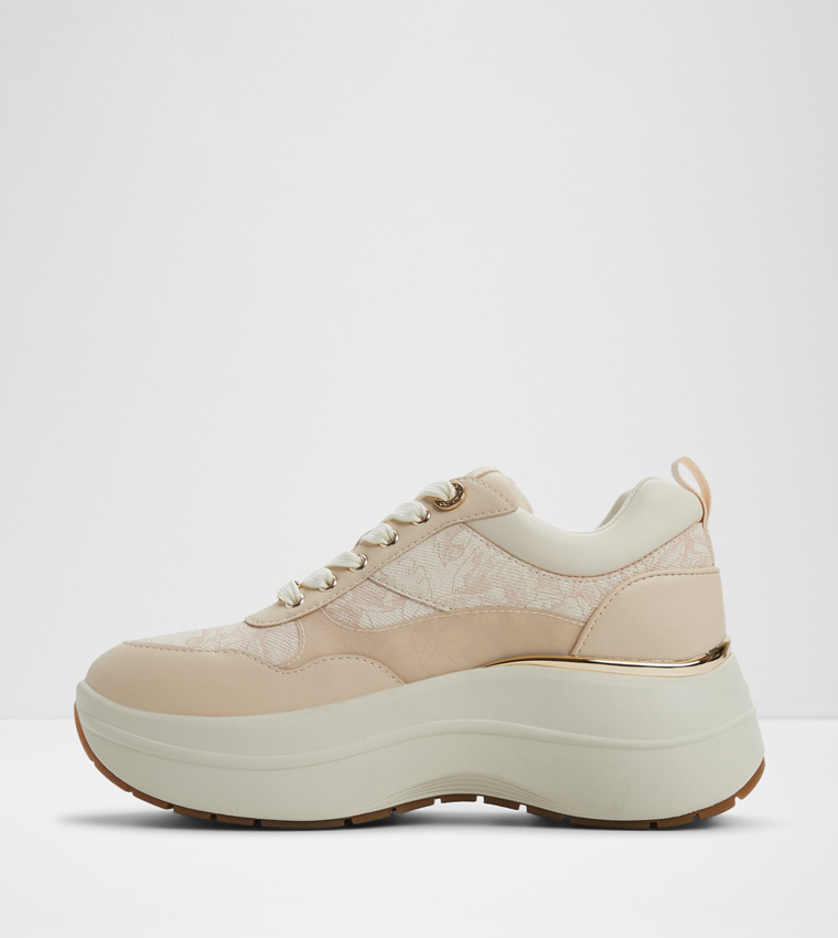 ETIENE Printed Lace Up Platform Sneakers