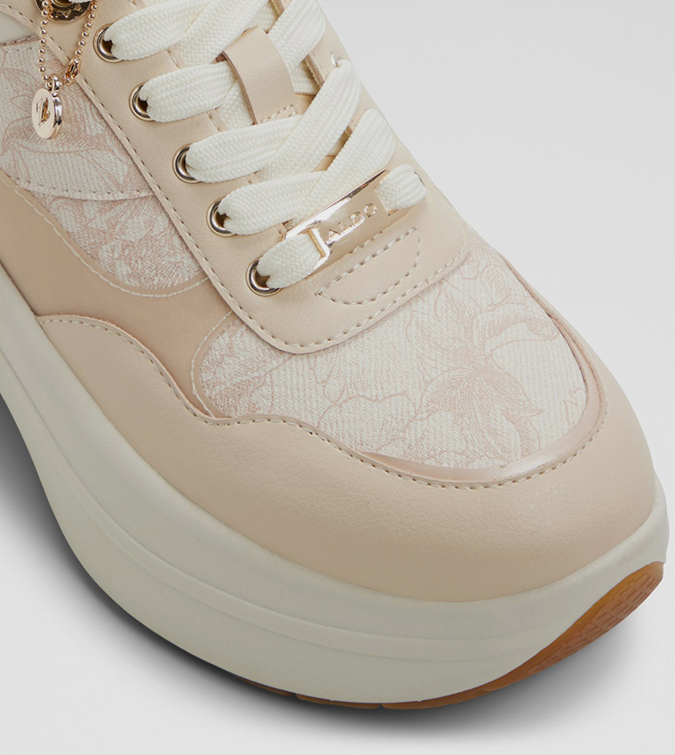 ETIENE Printed Lace Up Platform Sneakers