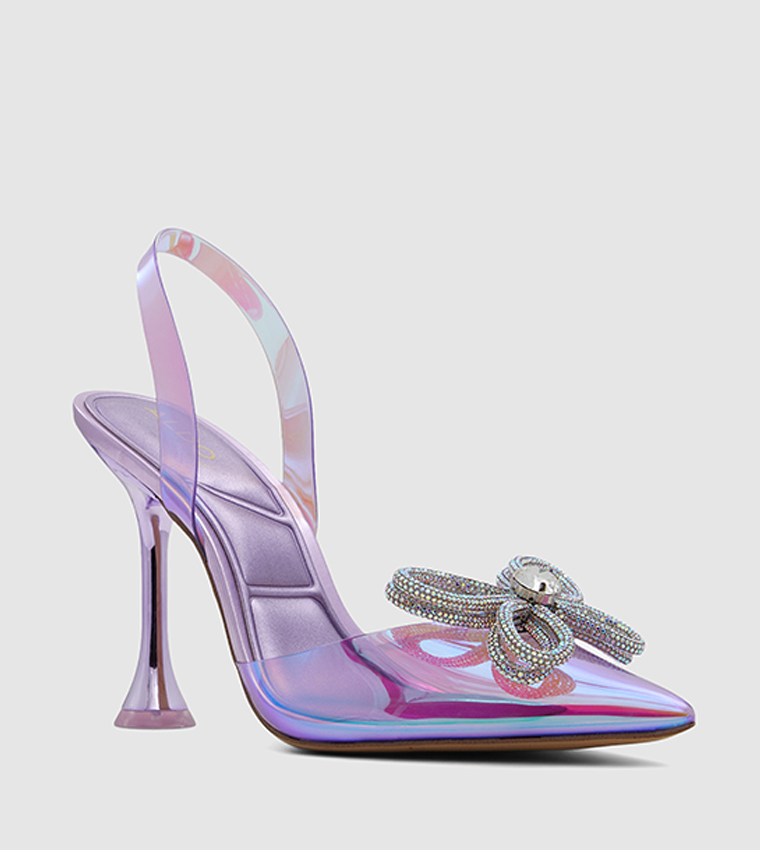 Purple store slingback pumps