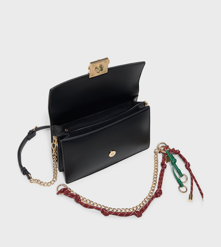 EVENGELIA Textured Flap Crossbody Bag