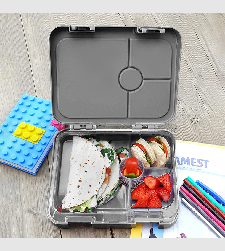 Buy Eazy Kids Eazy Kids 4 Compartment Bento Lunch Box With Sandwich Cutter Set Love Saudi Grey