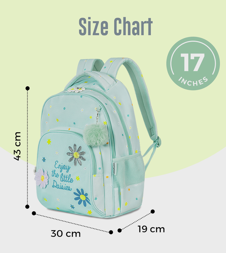 3-Piece 17" School Bag with Lunch Bag and Pencil Pouch - Little Daisy