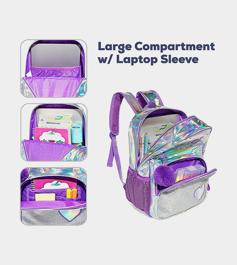 Girl Power Printed Set of 3School Bag, Lunch Bag and Pencil Case, 18 Inch