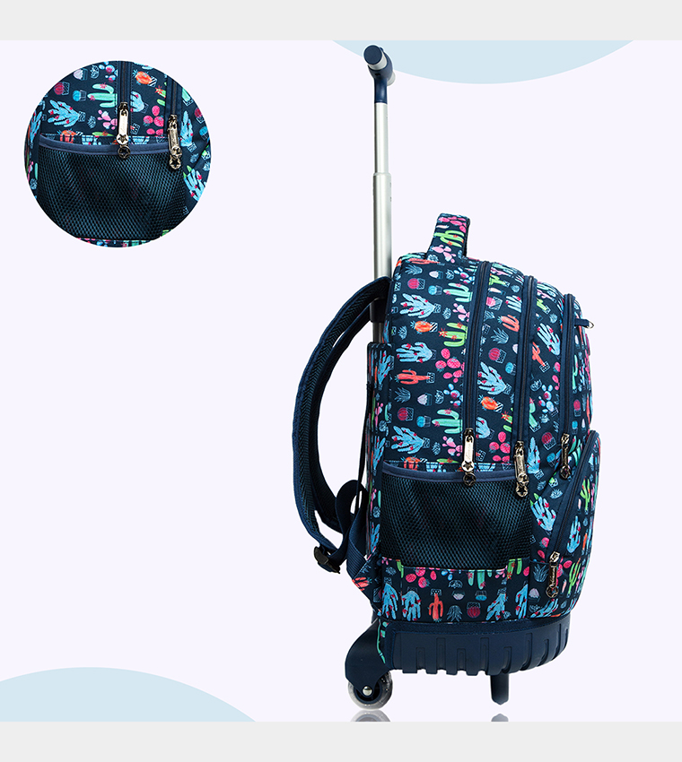 Set of 3 Cactus Trolley School Bag, Lunch Bag and Pencil Case, 18 Inch 