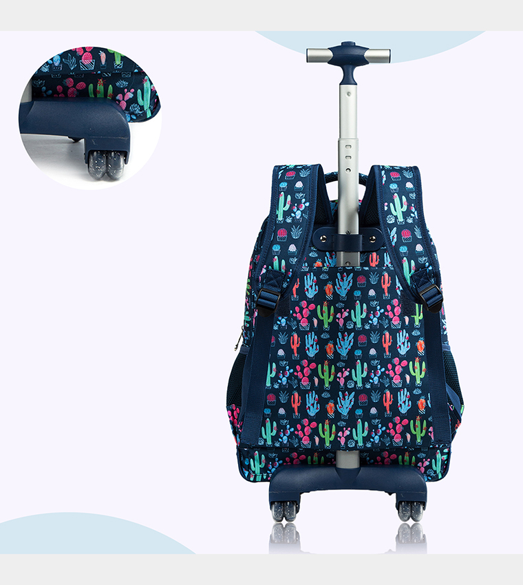 Set of 3 Cactus Trolley School Bag, Lunch Bag and Pencil Case, 18 Inch 