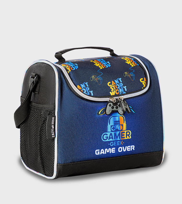 18" 4-Wheel Trolley School Bag Set with Lunch Bag and Pencil Case - Gamer Edition
