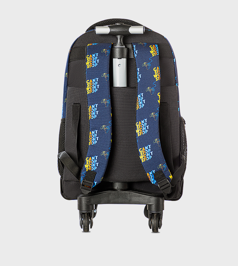 18" 4-Wheel Trolley School Bag Set with Lunch Bag and Pencil Case - Gamer Edition