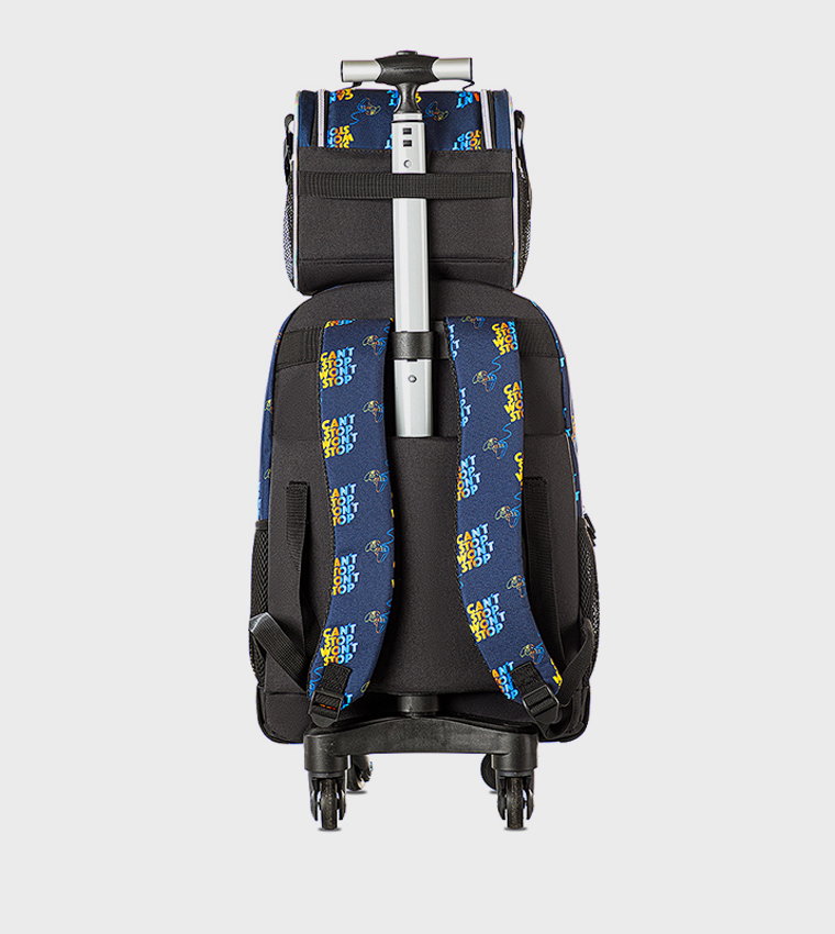 18" 4-Wheel Trolley School Bag Set with Lunch Bag and Pencil Case - Gamer Edition
