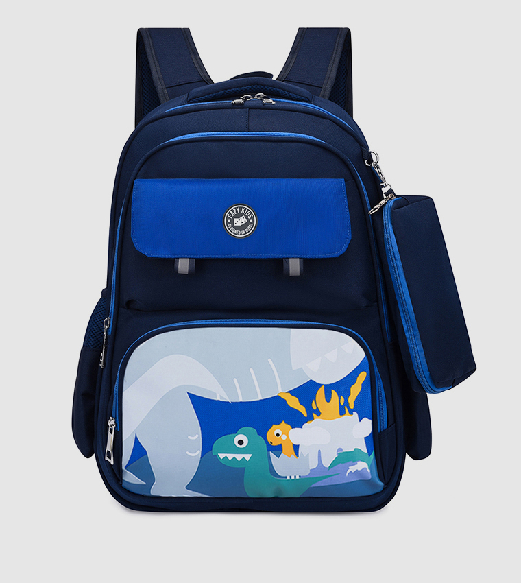 Dino School Bag with Pencil Case