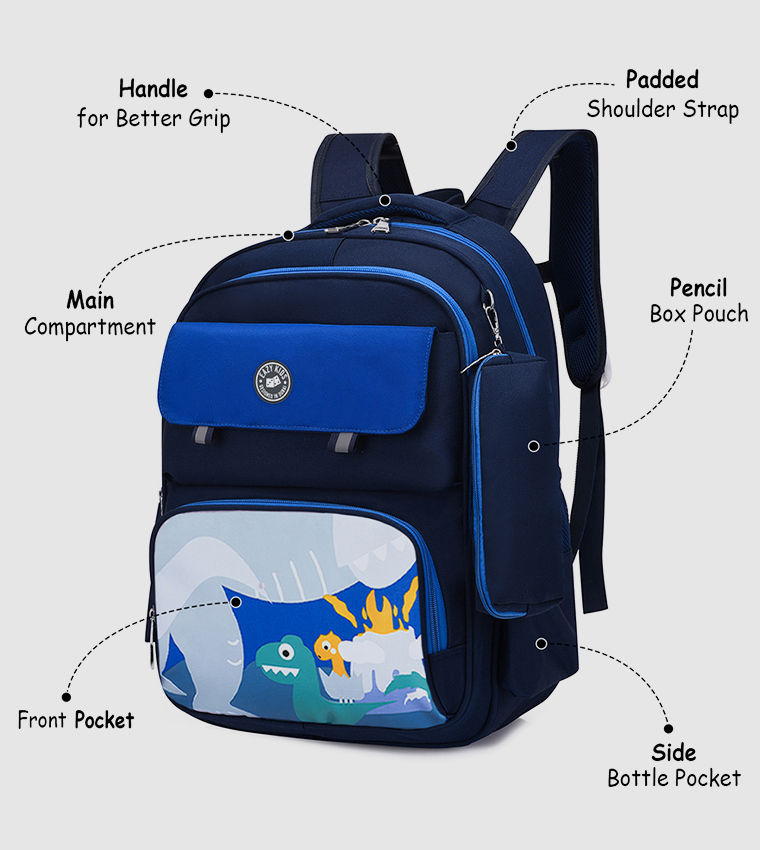 Dino School Bag with Pencil Case