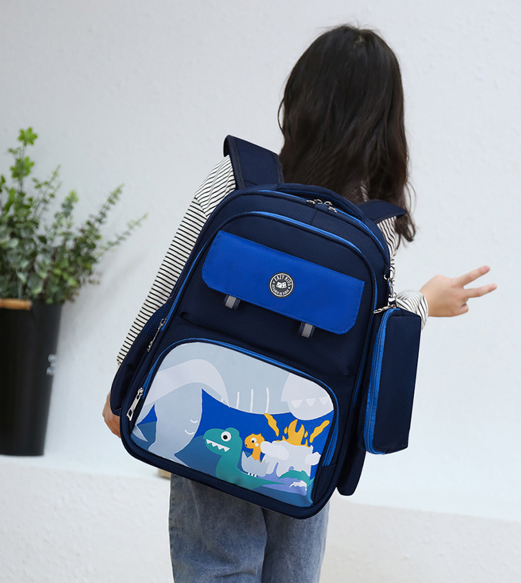 Dino School Bag with Pencil Case