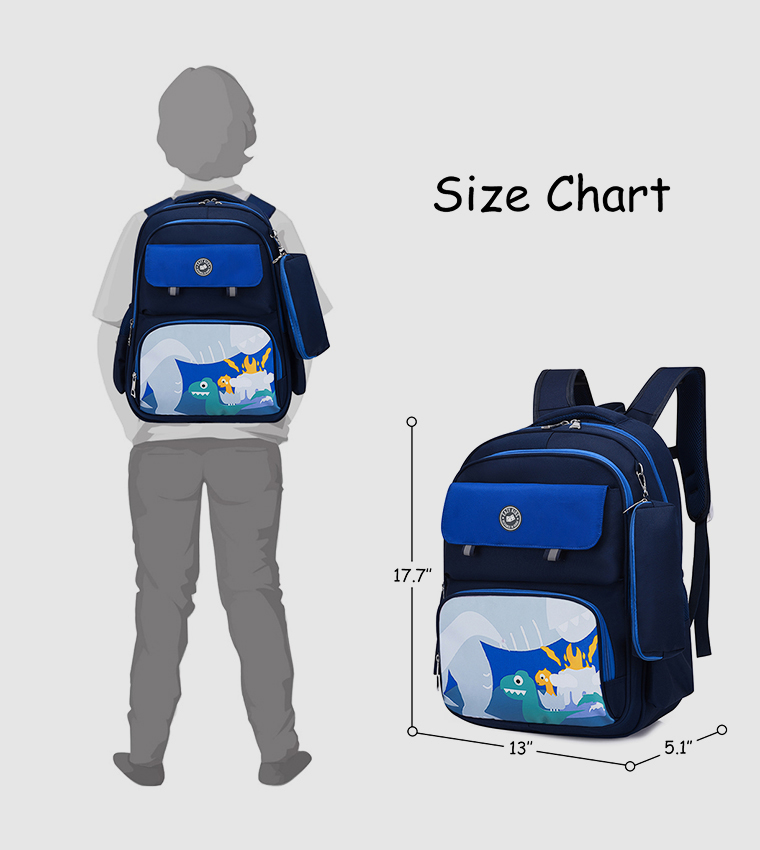 Dino School Bag with Pencil Case