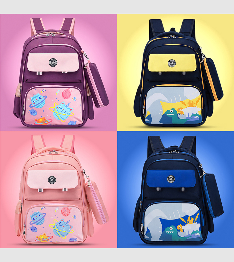 Dino School Bag with Pencil Case