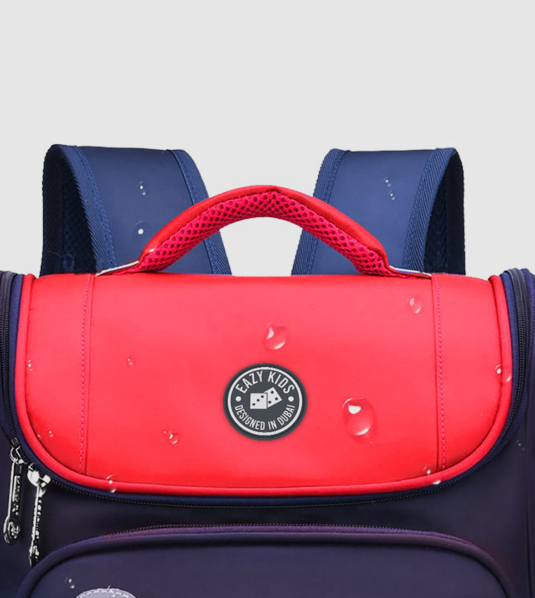 Eazy Kids Ergonomic School Bag-Red Blue