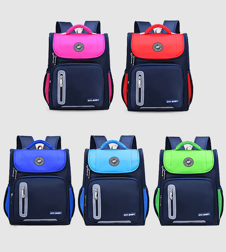 Eazy Kids Ergonomic School Bag-Red Blue