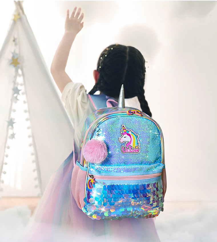 Buy Eazy Kids Unicorn Sparkle Backpack In Green | 6thStreet UAE