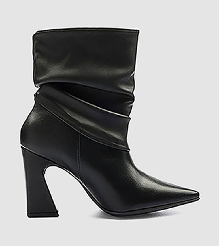 Pointed Toe Block Heel Ankle Boots