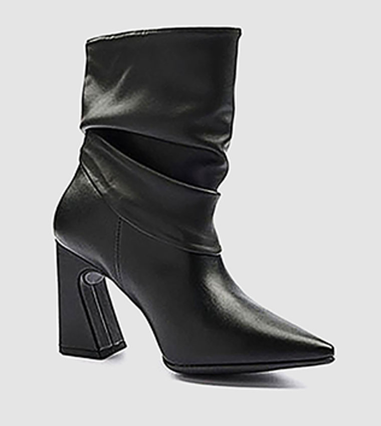 Pointed Toe Block Heel Ankle Boots