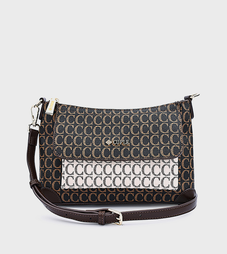Logo Patterned Crossbody Bag