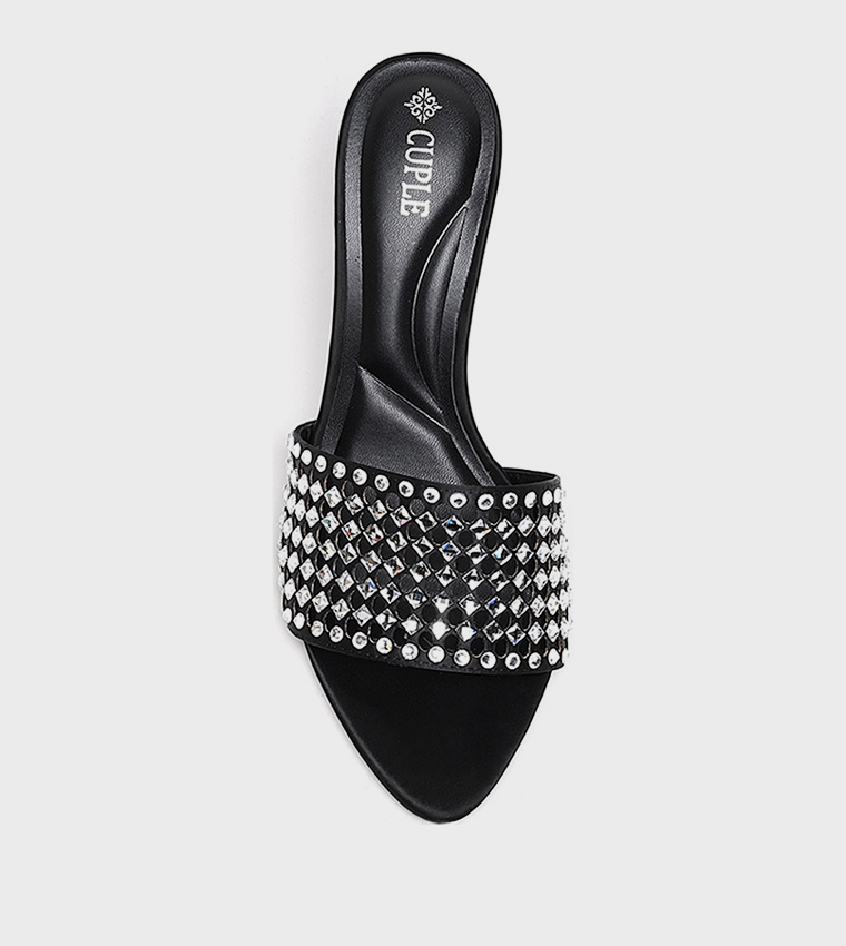 Embellished Open Toe Heeled Sandals