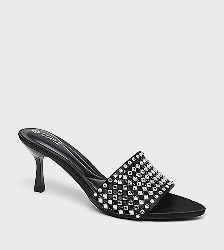Embellished Open Toe Heeled Sandals
