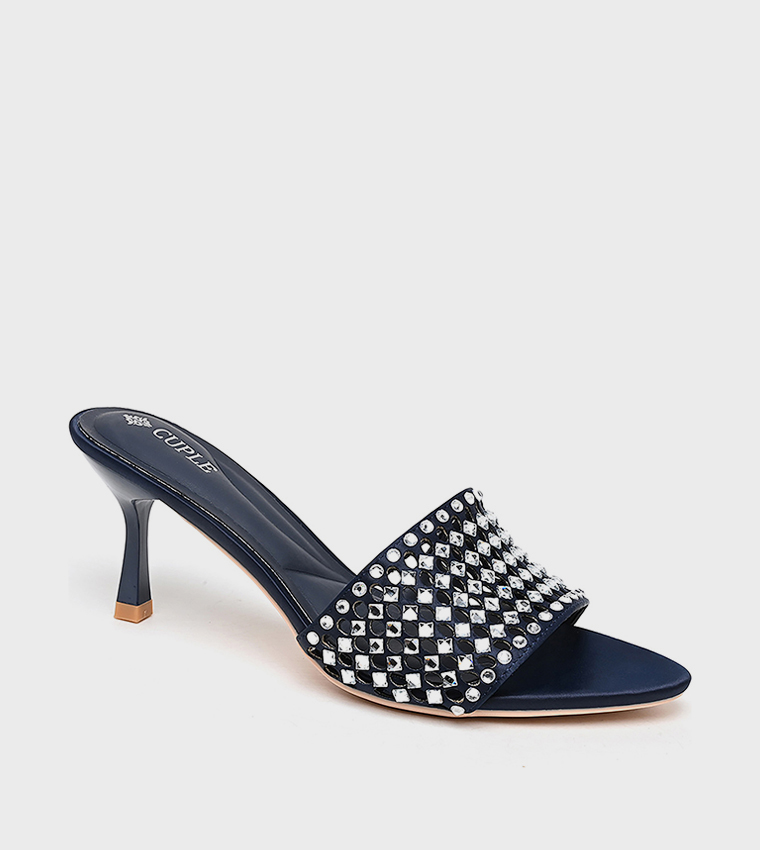 Embellished Open Toe Heeled Sandals