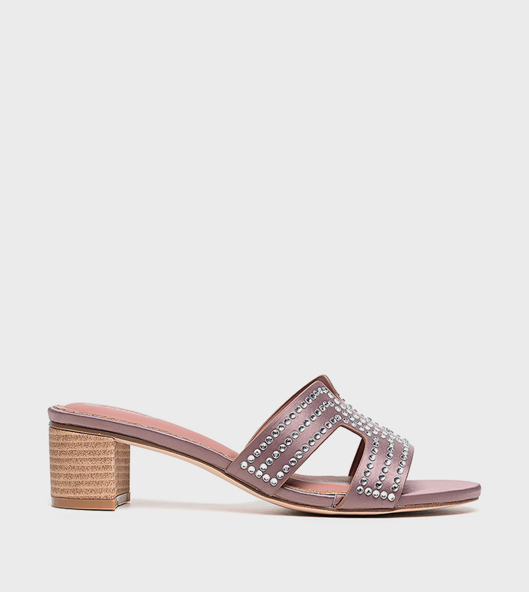 Embellished Cut-Out Heeled Sandals