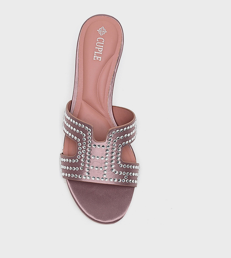 Embellished Cut-Out Heeled Sandals