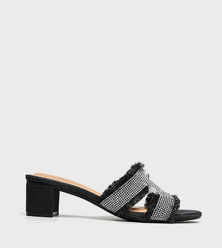 Embellished Cut-Out Heeled Sandals