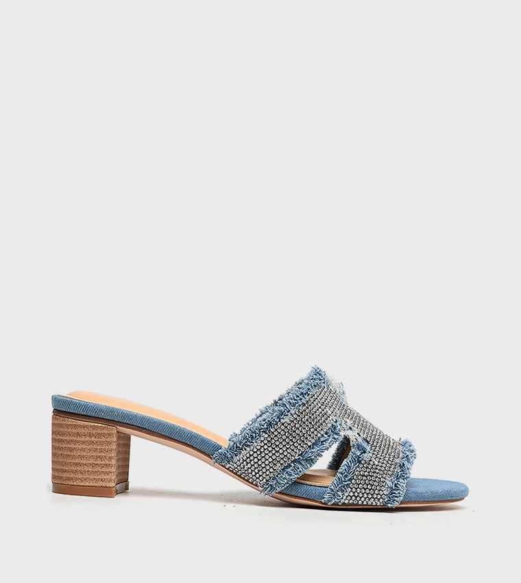 Embellished Cut-Out Heeled Sandals