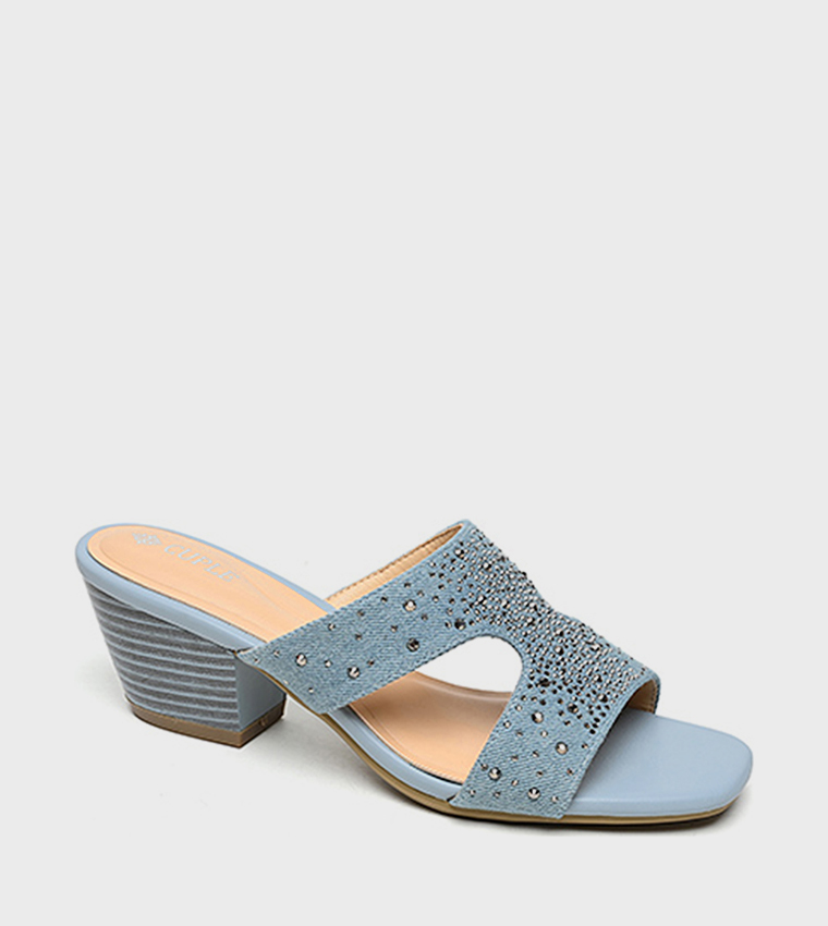 Embellished Cut-Out Heeled Sandals
