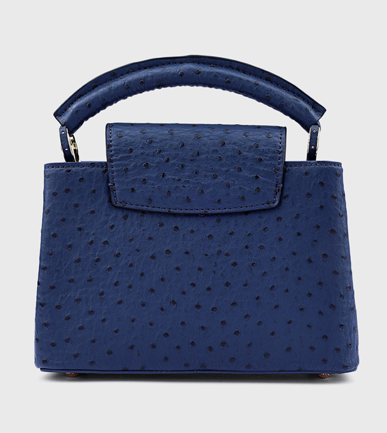 Textured Top Handle Bag with Crossbody Strap