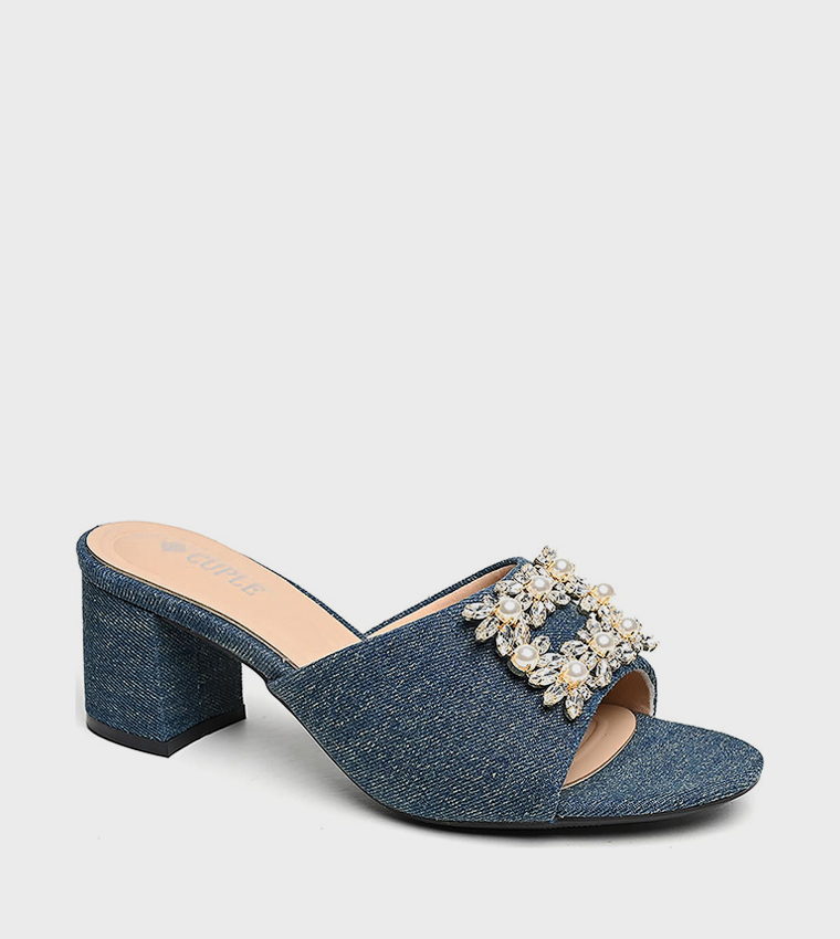 Embellished Open Toe Heeled Sandals