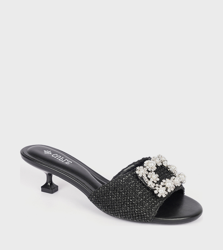 Embellished Open Toe Flat Sandals