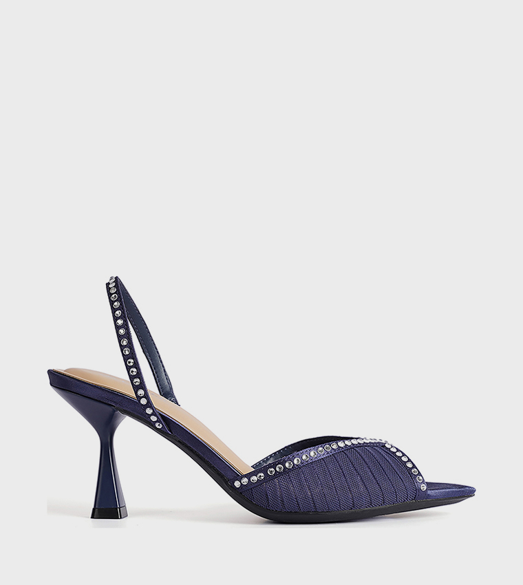 Embellished Peep Toe Heeled Sandals
