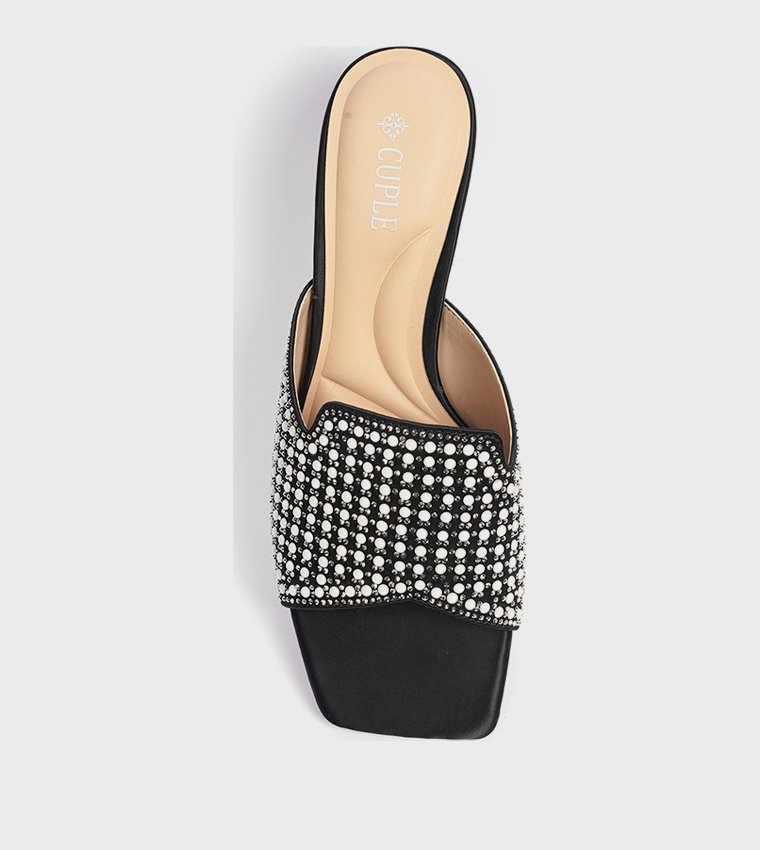 Embellished Open Toe Heeled Sandals