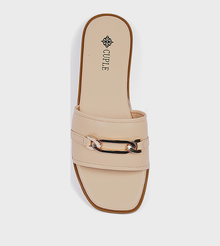 Horsebit Open Toe Flat Sandals
