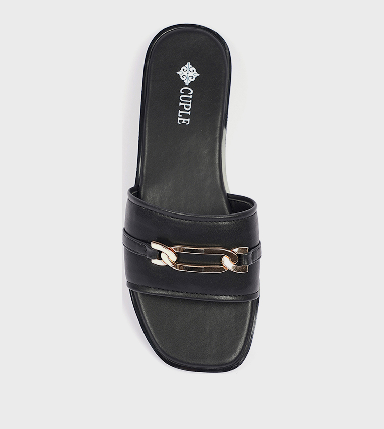 Horsebit Open Toe Flat Sandals