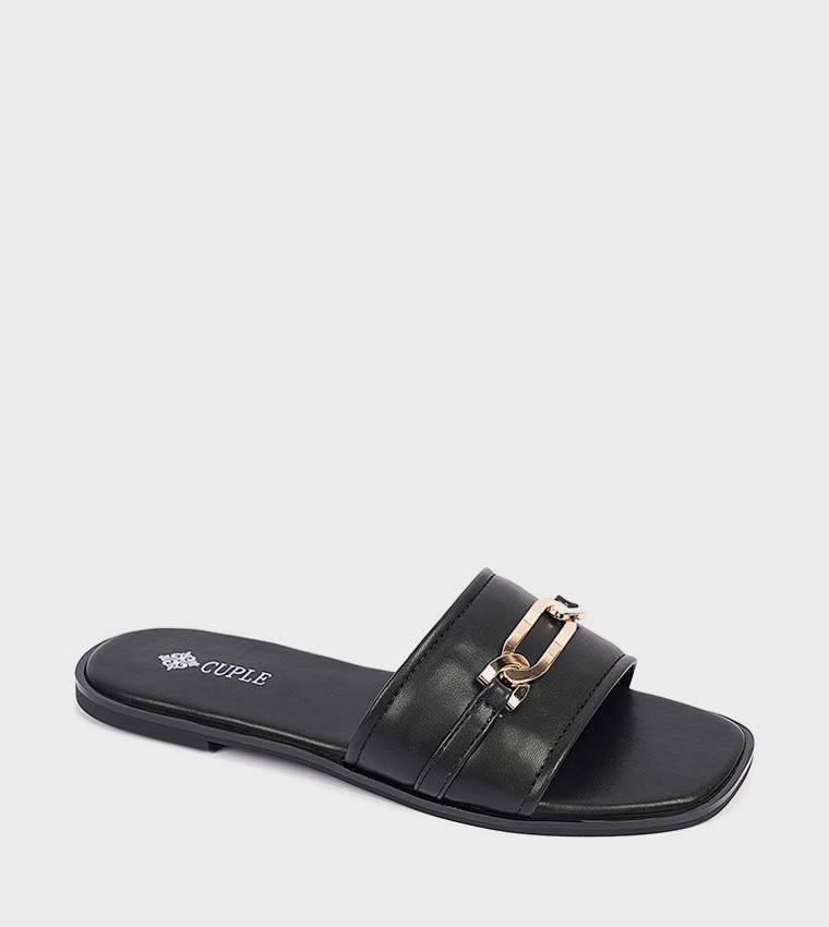 Horsebit Open Toe Flat Sandals