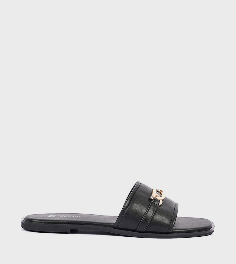 Horsebit Open Toe Flat Sandals