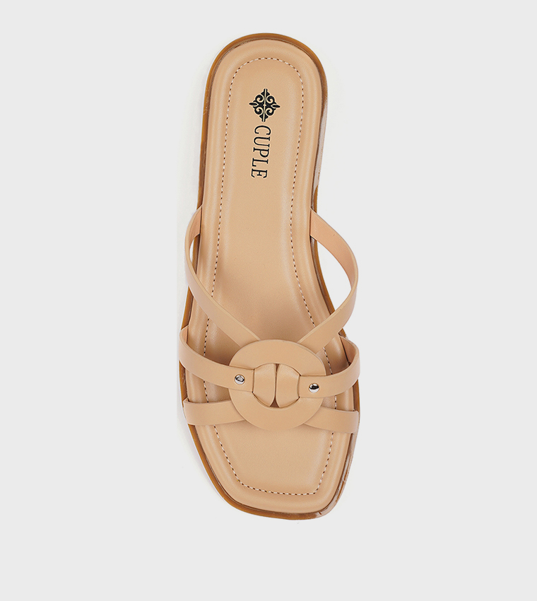 Strappy Open Toe Flat Sandals