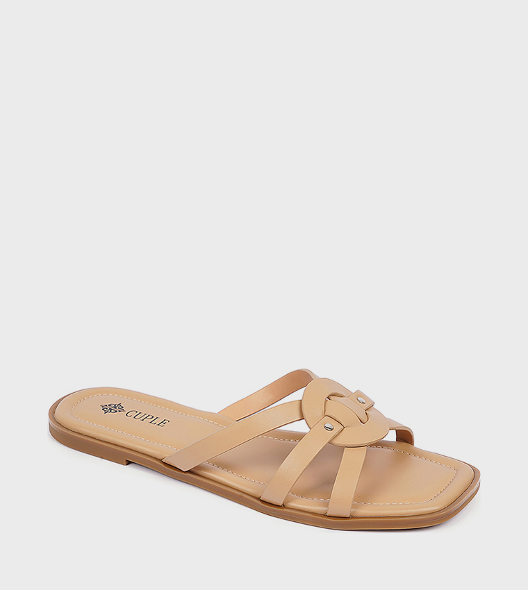 Strappy Open Toe Flat Sandals