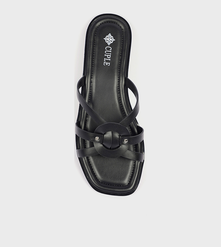 Strappy Open Toe Flat Sandals