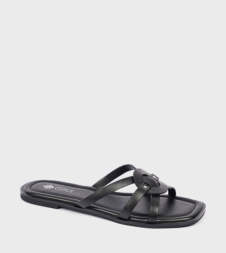 Strappy Open Toe Flat Sandals